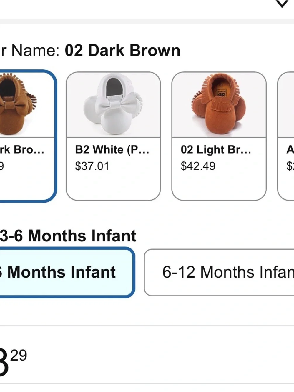 New Brown Suede Baby Moccasins with Fringe and bow size 12-18 Mths